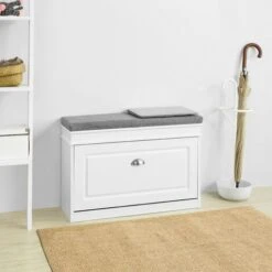 Mobili Per Scarpe Serie Scarpiere 1 Anta 1 Cuscino SoBuy 75x24x51cm Bianco FSR82-L-W 11 Mobili Per Scarpe Serie Scarpiere 1 Anta 1 Cuscino SoBuy 75x24x51cm Bianco FSR82-L-W -Vendite HOMCOM || VIDAXL || Songmics 22979073 5