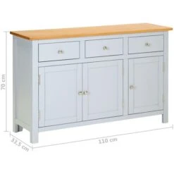 Credenza 110x33,5x70 Cm In Massello Di Rovere VidaXL -Vendite HOMCOM || VIDAXL || Songmics 23441249 3