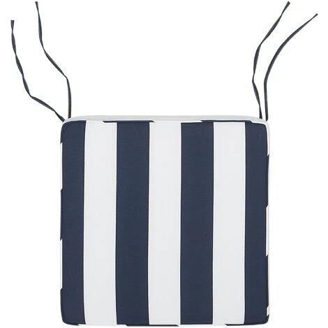 Set Di 8 Cuscini Da Seduta Per Sedia Da Giardino In Poliestere Blu Navy A Righe Sassari 7 Set Di 8 Cuscini Da Seduta Per Sedia Da Giardino In Poliestere Blu Navy A Righe Sassari - immagine 5