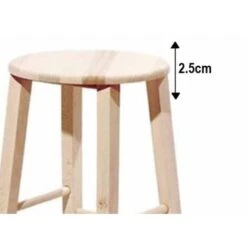 Sgabello Legno Con Seduta Rotonda H80cm Grezzo Da Verniciare Piedi Dritti -Vendite HOMCOM || VIDAXL || Songmics 23890625 4