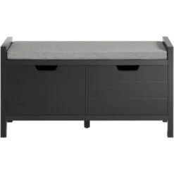 SoBuy Mobile Scarpiera Panca Ingresso Cassapanca Contenitore Moderna L91P30A50 Cm Nero FSR63-SCH