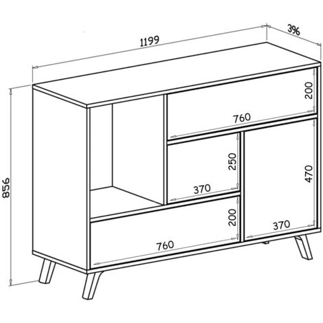 Skraut Home - Credenza Salotto/sala Da Pranzo, Mobile Buffet WIND 1 Porta, 3 Cassetti, Struttura Colore CEMENTO, Porta E Cassetti Colore BIANCO OPACO. Dimensioni: 120x40x86cm. 7 Skraut Home - Credenza Salotto/sala Da Pranzo, Mobile Buffet WIND 1 Porta, 3 Cassetti, Struttura Colore CEMENTO, Porta E Cassetti Colore BIANCO OPACO. Dimensioni: 120x40x86cm. - immagine 5