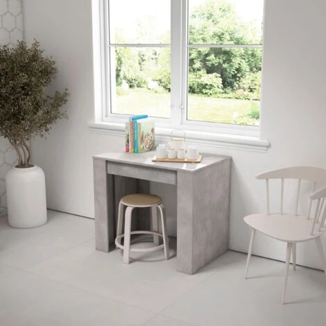 Skraut Home - Consolle Da Pranzo Allungabile Fino A 301 Cm, Finitura CEMENTO, Dimensioni Chiuso: 90x50x78 Cm Di Altezza 4 Skraut Home - Consolle Da Pranzo Allungabile Fino A 301 Cm, Finitura CEMENTO, Dimensioni Chiuso: 90x50x78 Cm Di Altezza - immagine 2