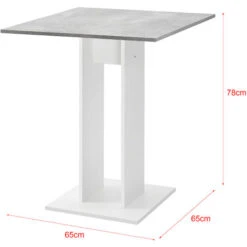 Tavolo Da Cucina Di Forma Quadrata 65 X 65 X 78 Cm Tavolo Da Pranzo Per Monolocali / Studio Tavolo Fino A 2 Posti - Effetto Cemento Con Bianco -Vendite HOMCOM || VIDAXL || Songmics 24115044 3
