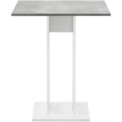 Tavolo Da Cucina Di Forma Quadrata 65 X 65 X 78 Cm Tavolo Da Pranzo Per Monolocali / Studio Tavolo Fino A 2 Posti - Effetto Cemento Con Bianco -Vendite HOMCOM || VIDAXL || Songmics 24115044 4