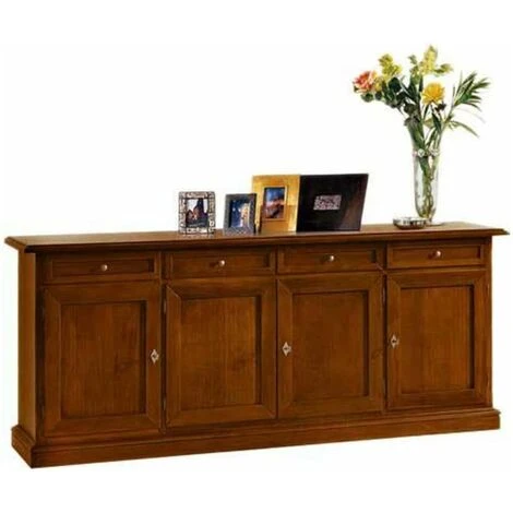 MOBILI 2G - Madia Credenza In Legno 4 Porte Tinta Noce 205X42X86 3 MOBILI 2G - Madia Credenza In Legno 4 Porte Tinta Noce 205X42X86