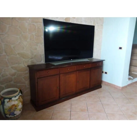 MOBILI 2G - Madia Credenza In Legno 4 Porte Tinta Noce 205X42X86 6 MOBILI 2G - Madia Credenza In Legno 4 Porte Tinta Noce 205X42X86 - immagine 4