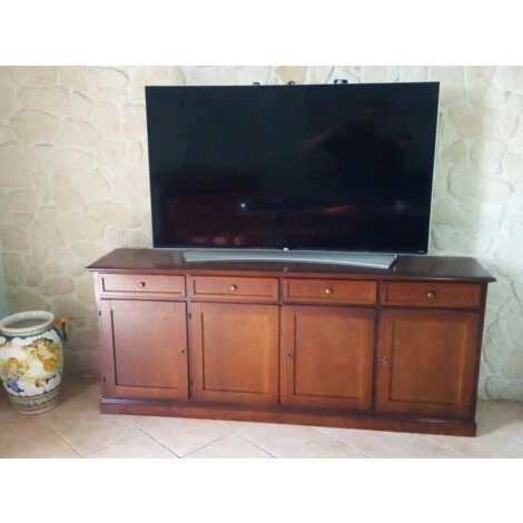 MOBILI 2G - Madia Credenza In Legno 4 Porte Tinta Noce 205X42X86 7 MOBILI 2G - Madia Credenza In Legno 4 Porte Tinta Noce 205X42X86 - immagine 5