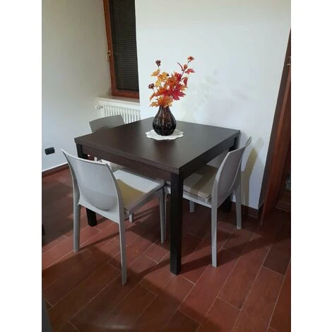 MOBILI 2G - TAVOLO APERTURA A LIBRO MORO WENGE Cm 90x90x76H Chiuso 4 MOBILI 2G - TAVOLO APERTURA A LIBRO MORO WENGE Cm 90x90x76H Chiuso - immagine 2