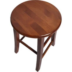 Sgabello Tondo Seduta Massello H67 Noce -Vendite HOMCOM || VIDAXL || Songmics 26695566 4