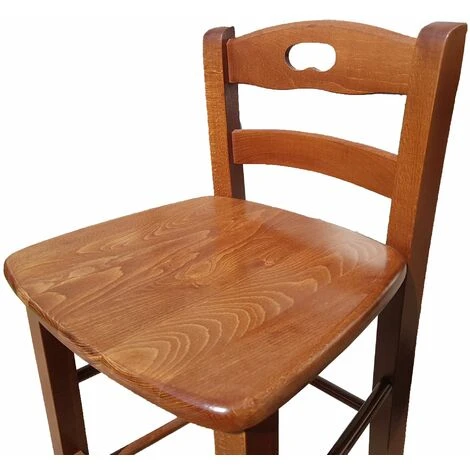 Sgabello Snack Seduta Massello Noce H67 Cm 4 Sgabello Snack Seduta Massello Noce H67 Cm - immagine 2