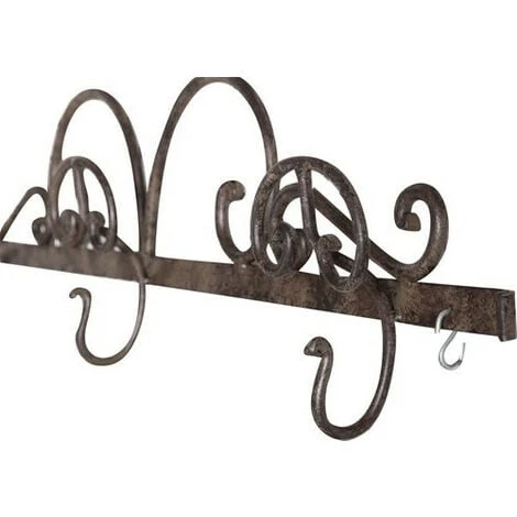 Appendiabiti Da Parete 88x21x7 Cm Attaccapanni Da Muro In Ferro 3 Ganci Appendiabiti Shabby Chic Appendiabiti Ingresso 5 Appendiabiti Da Parete 88x21x7 Cm Attaccapanni Da Muro In Ferro 3 Ganci Appendiabiti Shabby Chic Appendiabiti Ingresso - immagine 3