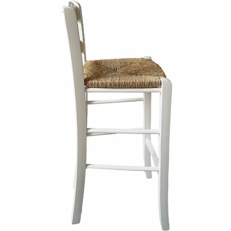 Sgabello Snack Seduta Paglia H67 Bianco 5 Sgabello Snack Seduta Paglia H67 Bianco - immagine 3