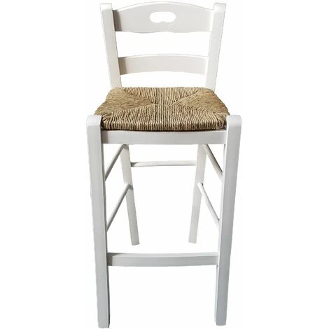 Sgabello Snack Seduta Paglia H67 Bianco 6 Sgabello Snack Seduta Paglia H67 Bianco - immagine 4