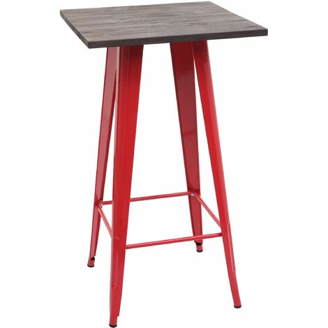 Tavolino Alto Bistrot Design Industriale HWC-A73 Legno Metallo Verniciato Rosso 3 Tavolino Alto Bistrot Design Industriale HWC-A73 Legno Metallo Verniciato Rosso