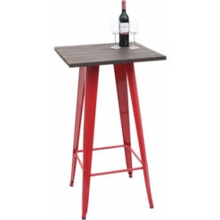 Tavolino Alto Bistrot Design Industriale HWC-A73 Legno Metallo Verniciato Rosso 8 Tavolino Alto Bistrot Design Industriale HWC-A73 Legno Metallo Verniciato Rosso -Vendite HOMCOM || VIDAXL || Songmics 27162310 2