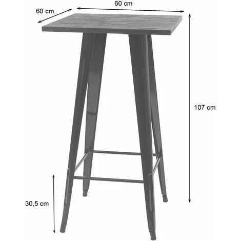 Tavolino Alto Bistrot Design Industriale HWC-A73 Legno Metallo Verniciato Rosso 5 Tavolino Alto Bistrot Design Industriale HWC-A73 Legno Metallo Verniciato Rosso - immagine 3