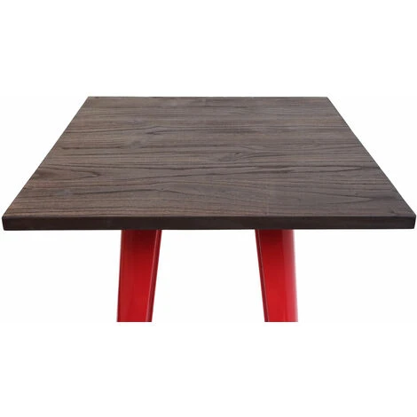 Tavolino Alto Bistrot Design Industriale HWC-A73 Legno Metallo Verniciato Rosso 6 Tavolino Alto Bistrot Design Industriale HWC-A73 Legno Metallo Verniciato Rosso - immagine 4