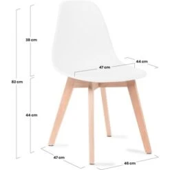 Sedie Da Pranzo Bianche, Sedie Tulip Con Schienale Ergonomico In Polipropilene E Gambe In Legno, Design Scandinavo, Pack Da 6 Sedie -Vendite HOMCOM || VIDAXL || Songmics 27956027 3