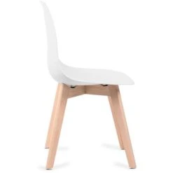 Sedie Da Pranzo Bianche, Sedie Tulip Con Schienale Ergonomico In Polipropilene E Gambe In Legno, Design Scandinavo, Pack Da 6 Sedie -Vendite HOMCOM || VIDAXL || Songmics 27956027 4