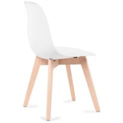 Sedie Da Pranzo Bianche, Sedie Tulip Con Schienale Ergonomico In Polipropilene E Gambe In Legno, Design Scandinavo, Pack Da 6 Sedie -Vendite HOMCOM || VIDAXL || Songmics 27956027 5