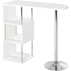 HOMCOM Tavolo Alto Da Bar E Cucina 3 Mensole E Porta Bottiglie Stile Moderno