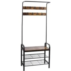 Attaccapanni Appendiabiti Panca Scarpiera Metallo Legno Ingresso Design Moderno 9 Attaccapanni Appendiabiti Panca Scarpiera Metallo Legno Ingresso Design Moderno -Vendite HOMCOM || VIDAXL || Songmics 28404282 3