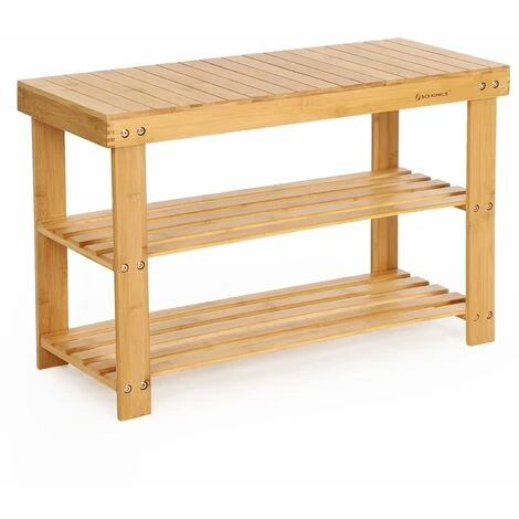 Songmics Scarpiera Porta Scarpe Scaffale Sgabello Di Legno Bambù 70 X 28 X 45cm LBS04N 3 Songmics Scarpiera Porta Scarpe Scaffale Sgabello Di Legno Bambù 70 X 28 X 45cm LBS04N