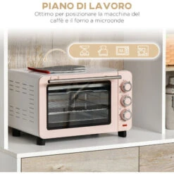 HOMCOM Mobile Buffet Dispensa Cucina, Bianco E Legno, Ante Cassetti Vani Aperti -Vendite HOMCOM || VIDAXL || Songmics 28946700 5