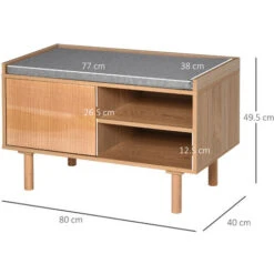 HOMCOM Mobile Scarpiera In Legno Con Panca Imbottita Mensola E Armadietto -Vendite HOMCOM || VIDAXL || Songmics 29040428 3