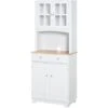 HOMCOM Credenza Alta Per Cucina Mobile Buffet In Legno Bianco -Vendite HOMCOM || VIDAXL || Songmics 29444041 1