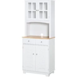 Vendite HOMCOM || VIDAXL || Songmics 17 HOMCOM Credenza Alta Per Cucina Mobile Buffet In Legno Bianco
