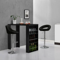 [en.casa] Bancone Bar Con 3 Mensole 54 X 13,8 X 32,8 Cm Tavolo Bar MDF Nero Opaco -Vendite HOMCOM || VIDAXL || Songmics 2978990 5