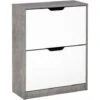 HOMCOM Mobile Scarpiera Salvaspazio A 2 Ante Per 8 Paia Di Scarpe, Arredamento Moderno Grigio E Bianco, 62.5x24x81cm 1 HOMCOM Mobile Scarpiera Salvaspazio A 2 Ante Per 8 Paia Di Scarpe, Arredamento Moderno Grigio E Bianco, 62.5x24x81cm -Vendite HOMCOM || VIDAXL || Songmics 30063610 1