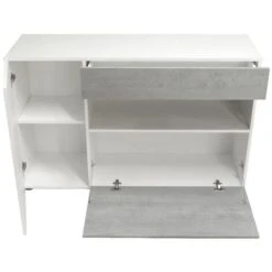 CREDENZA JOHNNY BIANCO E CEMENTO -Vendite HOMCOM || VIDAXL || Songmics 30089648 3