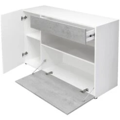 CREDENZA JOHNNY BIANCO E CEMENTO -Vendite HOMCOM || VIDAXL || Songmics 30089648 4