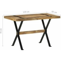 Tavolo Da Pranzo 120x60x76 Cm In Legno Di Mango Grezzo VidaXL -Vendite HOMCOM || VIDAXL || Songmics 30197957 3