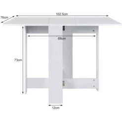 Tavolo Pieghevole Bianco Puro 103 * 76 * 73,4 Cm 8 Tavolo Pieghevole Bianco Puro 103 * 76 * 73,4 Cm -Vendite HOMCOM || VIDAXL || Songmics 30561069 3