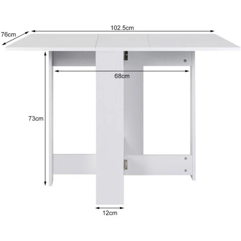 Tavolo Pieghevole Bianco Puro 103 * 76 * 73,4 Cm 4 Tavolo Pieghevole Bianco Puro 103 * 76 * 73,4 Cm - immagine 3