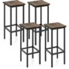 COSTWAY Set Di 4 Sgabelli Da Bar, Sgabello Sedie Alta Con Poggiapiedi, Stile Industriale Per Cucina, Soggiorno, Sala Da Pranzo, Capacità 100kg (30x30x62 Cm) 1 COSTWAY Set Di 4 Sgabelli Da Bar, Sgabello Sedie Alta Con Poggiapiedi, Stile Industriale Per Cucina, Soggiorno, Sala Da Pranzo, Capacità 100kg (30x30x62 Cm) -Vendite HOMCOM || VIDAXL || Songmics 30679964 1