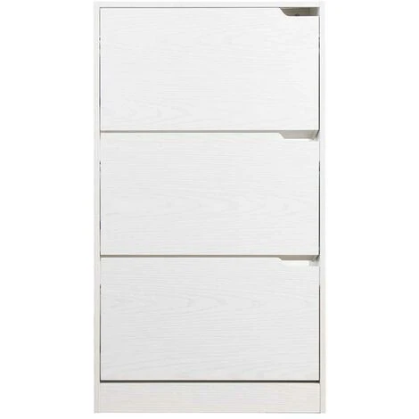 Scarpiera 3 Ante Ripiani Doppia Profondita Legno MDF 63x24x115 Bianco Frassinato 6 Scarpiera 3 Ante Ripiani Doppia Profondita Legno MDF 63x24x115 Bianco Frassinato - immagine 4