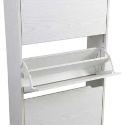 Scarpiera 3 Ante Ripiani Doppia Profondita Legno MDF 63x24x115 Bianco Frassinato 11 Scarpiera 3 Ante Ripiani Doppia Profondita Legno MDF 63x24x115 Bianco Frassinato -Vendite HOMCOM || VIDAXL || Songmics 30817599 5