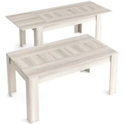 Skraut Home - Tavolo Da Pranzo 140cm Allungabile 200cm, Colore Shamal, Dimensioni: 90.4 Larghezza X 140.4/200.4 Lunghezza 76.1 Cm Altezza