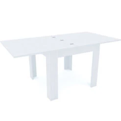 Tavolo Da Pranzo In Legno Allungabile A Libro Fino A 180 Cm Ideale Salotto Cucina Soggiorno Tavolino Consolle Salone Design Moderno Elegante Posadas 180 X 90 X 79 Cm (Bianco Frassino)