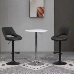 HOMCOM Set 2 Sgabelli Da Bar Con Altezza Regolabile E Poggiapiedi, In Similpelle E Metallo Grigio 8 HOMCOM Set 2 Sgabelli Da Bar Con Altezza Regolabile E Poggiapiedi, In Similpelle E Metallo Grigio -Vendite HOMCOM || VIDAXL || Songmics 32847016 2