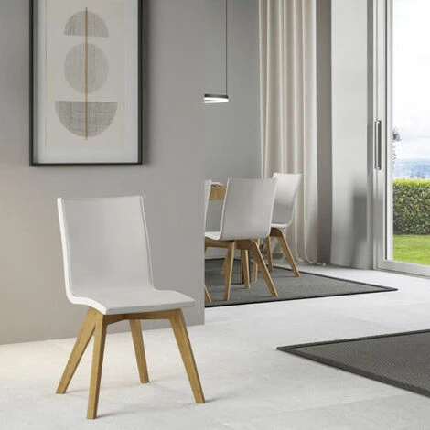 Sedia Cucina In Similpelle E Gambe In Legno. Sedie 6 Sedia Cucina In Similpelle E Gambe In Legno. Sedie - immagine 4