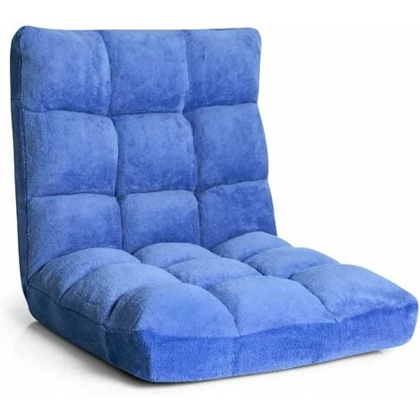 COSTWAY Sedia Da Pavimento, Sedia Imbottita Regolabile In 14 Posizioni, Poltrona Salotto Per Relax, Yoga, Lettura, Blu 3 COSTWAY Sedia Da Pavimento, Sedia Imbottita Regolabile In 14 Posizioni, Poltrona Salotto Per Relax, Yoga, Lettura, Blu