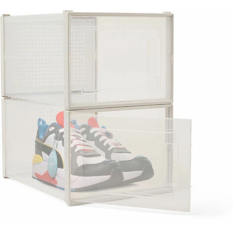 Scatole Impilabili Per Scarpe Sneakers - Set Da 2 Pz 3 Scatole Impilabili Per Scarpe Sneakers - Set Da 2 Pz