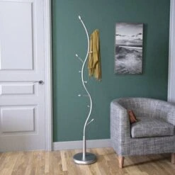 Versa Swindon Appendiabiti Da Terra In Stile Minimalista, Attaccapanni Da Terra Per Ingresso, Con 9 Ganci O Appendiabiti , Misure (A X L X L) 185 X 32 X 32 Cm, Metallo, Colore Grigio -Vendite HOMCOM || VIDAXL || Songmics 33860987 3