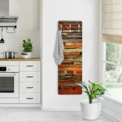 Appendiabiti Marrone - Effetto Legno Accatastato - Stile Provenzale Dimensione LxH: 119cm X 39cm -Vendite HOMCOM || VIDAXL || Songmics 34226748 3